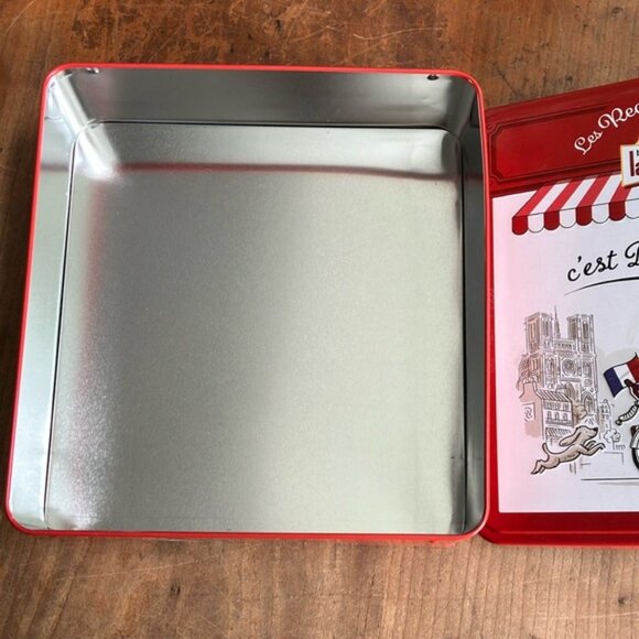 Set of 2 Paris France graphic themed French Biscuit metal Tins - Picture 7 of 13